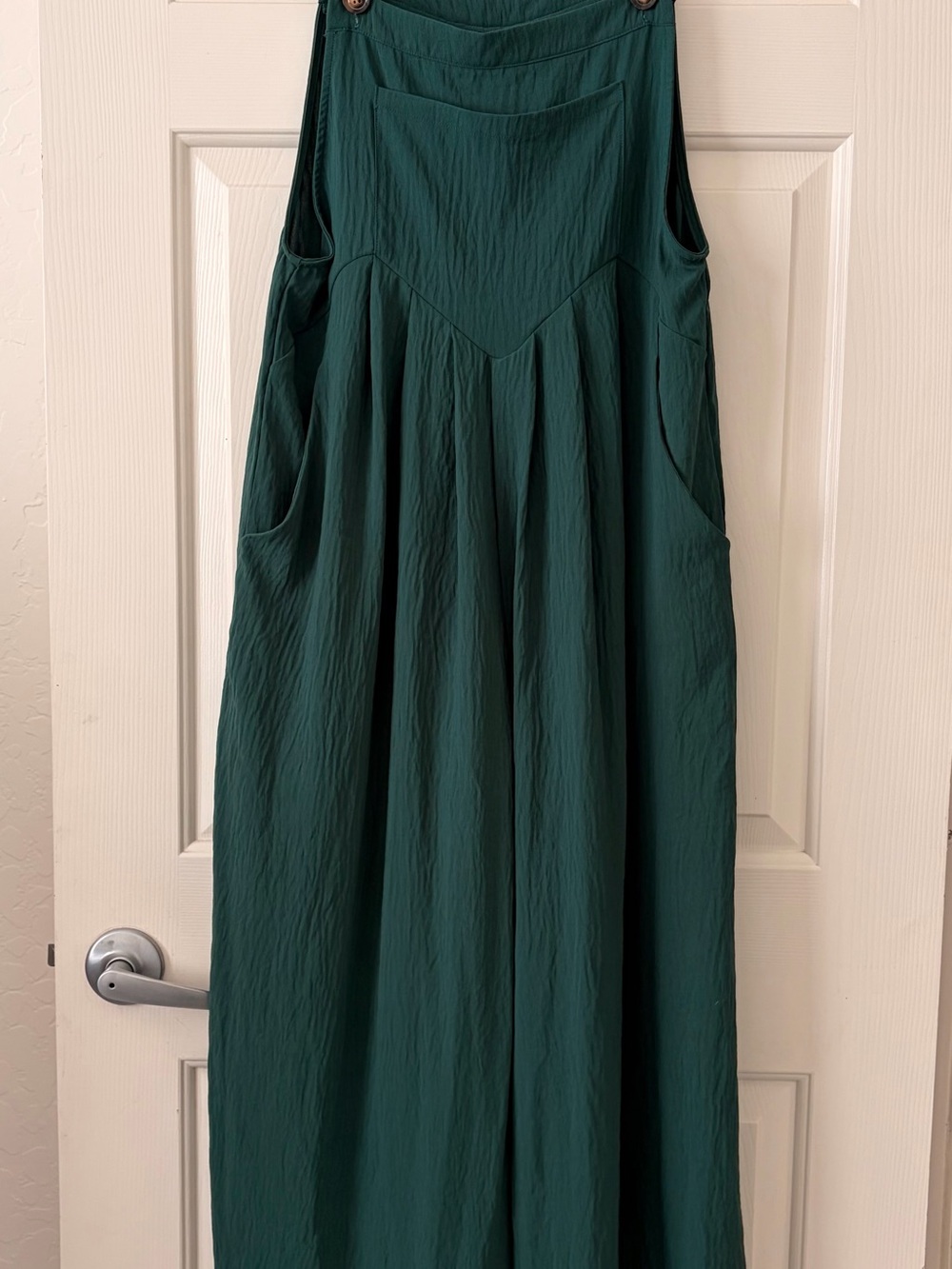 Sleeveless Teal Green Wide-Leg Jumpsuit
